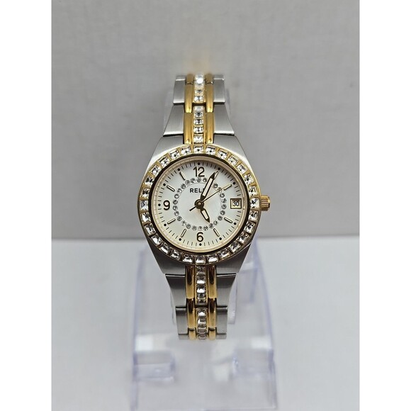 Relic Womens Queens Court ZR11775 Two Tone Crystal Watch 27mm Quartz New Battery - Picture 1 of 11